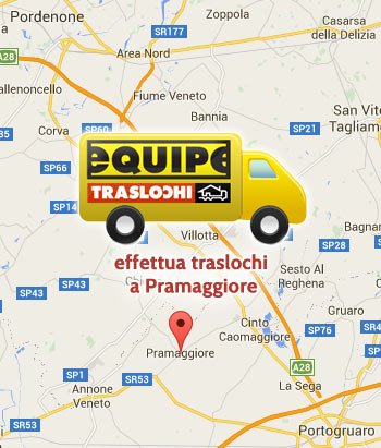 Equipe traslochi effetua traslochi a Pramaggiore e nelle frazioni di Blessaglia, Belfiore, Salvarolo
